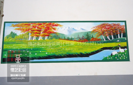 农村文化墙墙体彩绘 手绘墙