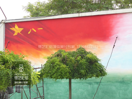 济南部队宣传墙墙体彩绘