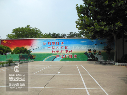 济南部队文化宣传墙彩绘