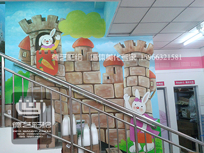 2014年济南宝贝邻里刘长山店卡通室内彩绘 手绘墙