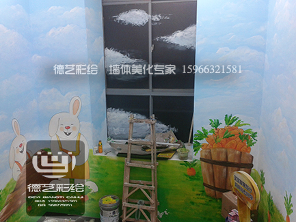2014年济南宝贝邻里刘长山店卡通室内彩绘 手绘墙
